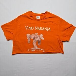 Vino Naranja Graphic Tee Cacique Maravilla Orange Womens L Crop Top